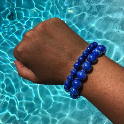 🌌📿Blue Lapis Lazuli Friendship Bracelet Beads | Crystal Healing Beaded Bracelets for Kids, Men, Women, Couples