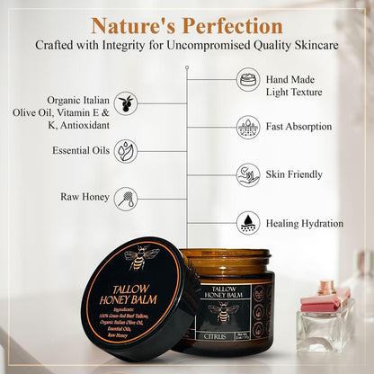 🌿 Embrace Pure Skincare-49% OFF-✨Beef Tallow and Honey Balm for Skin - Handmade All-Natural Moisturizer