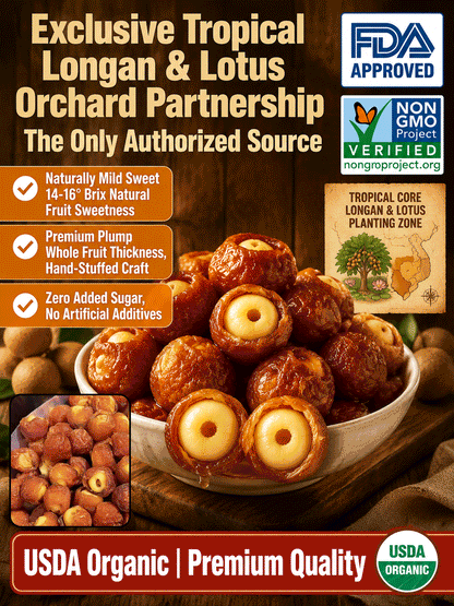 🙆‍♀️Longan Wrapped Lotus Seeds. Natural Ready-to-Eat Dried Fruit Snack for HeaIth & Relaxation