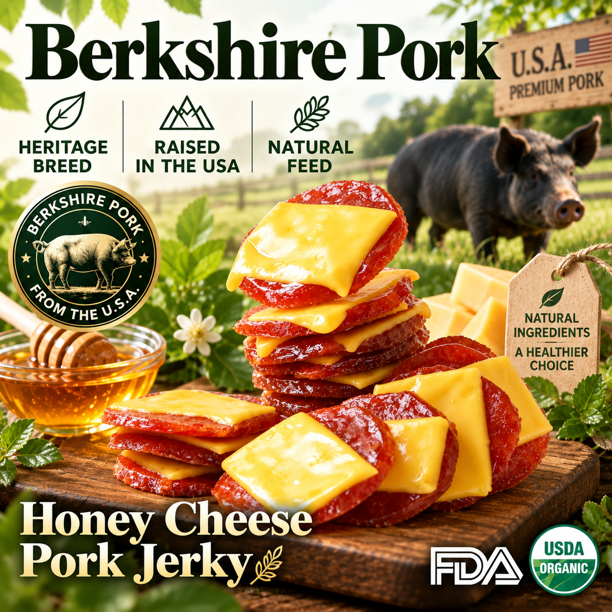Honey-Glazed Cheese Pork Jerky – A Sweet & Savory Protein Snack