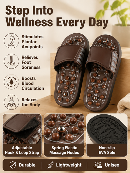 Ad justable Acupressure Massage Slippers with Rotatable Spring Nodes