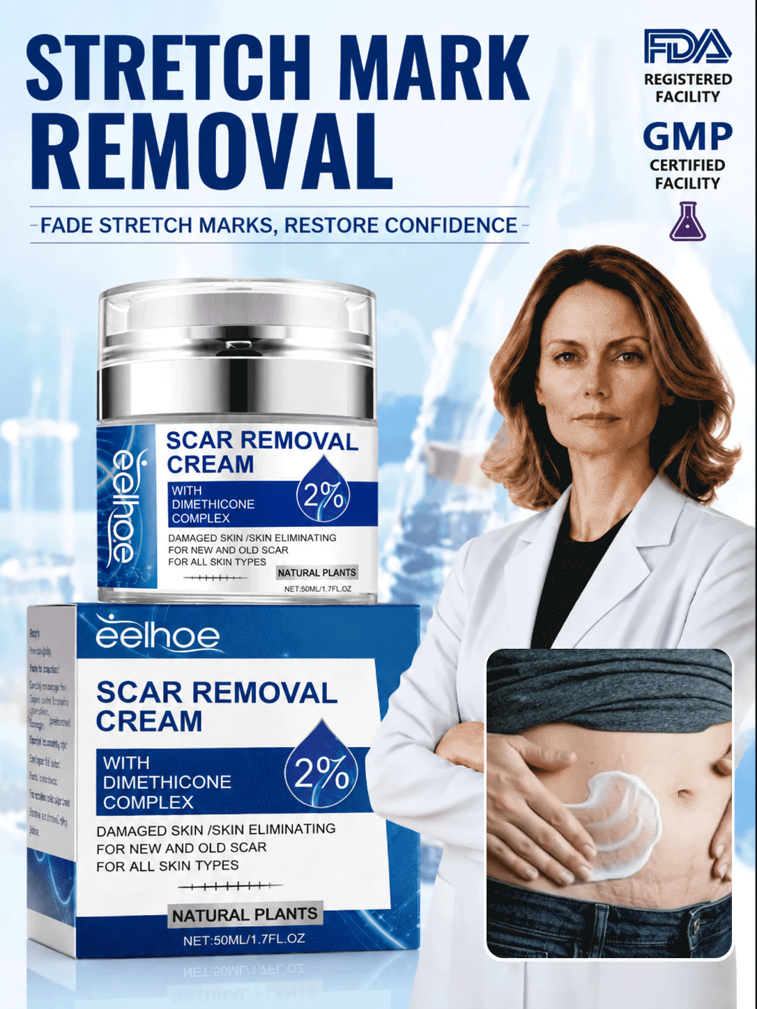 💎 Advanced Scar Repair Cream ✨ Restore Smooth-Looking Skin | Face & Body Silicone Scar Treatment Care for Visible Scar Improvement