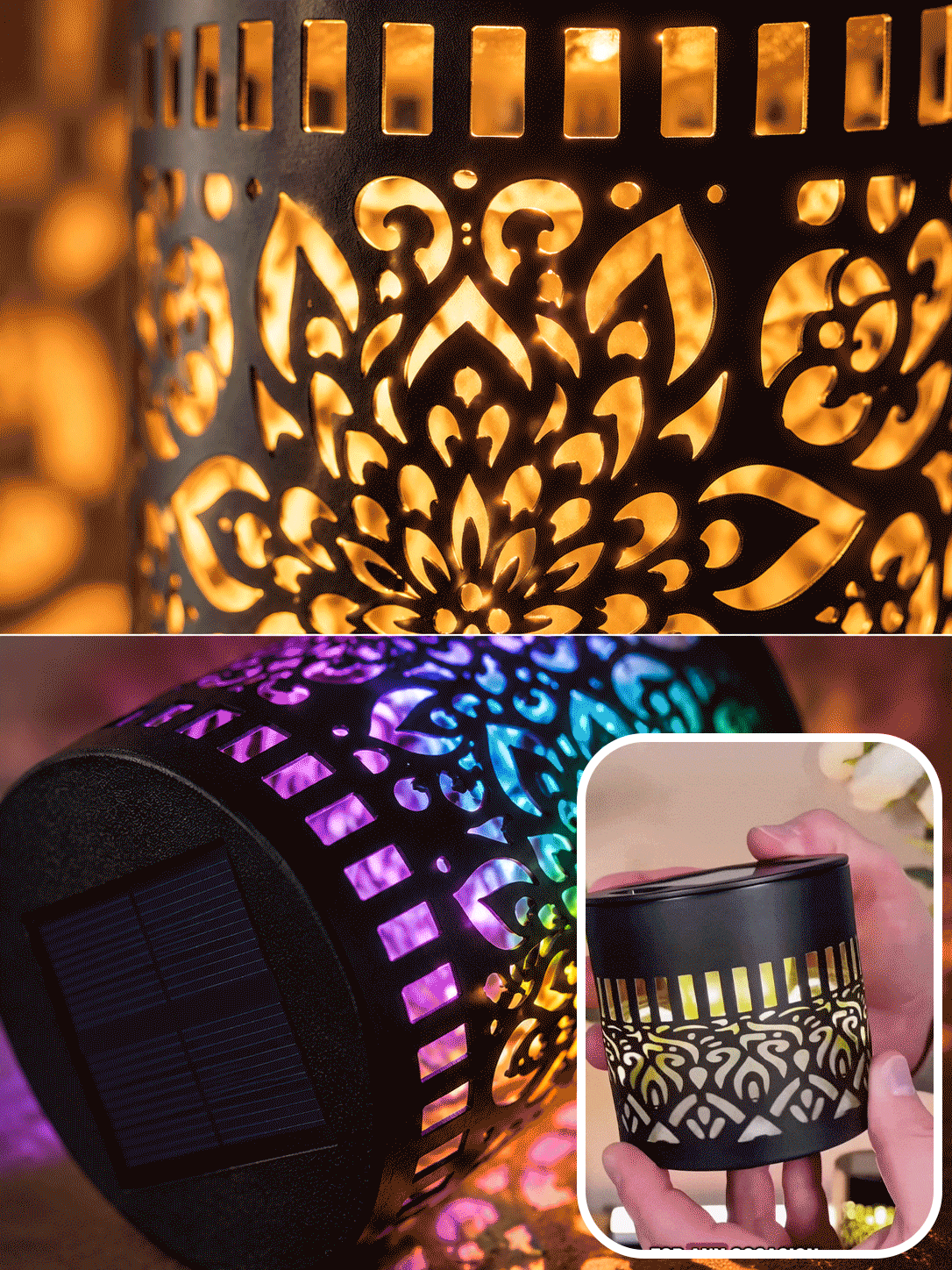 Solar Mandala Fence Lights, Outdoor Wall Decor