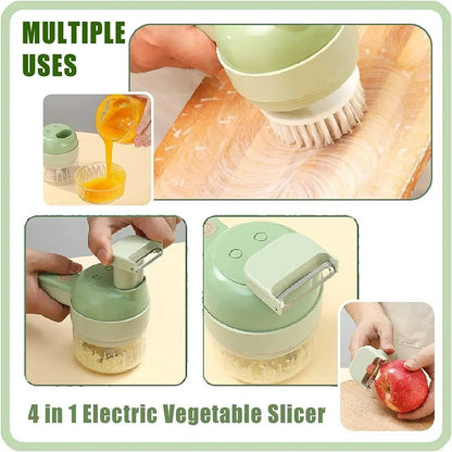🍴 Transform Your Cooking - 49% OFF - ✨4 In 1 Handheld Electric Vegetable Cutter Set