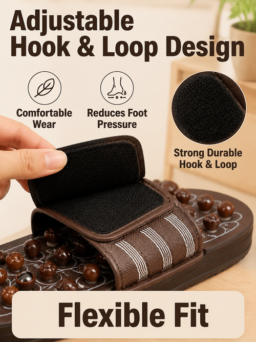Ad justable Acupressure Massage Slippers with Rotatable Spring Nodes