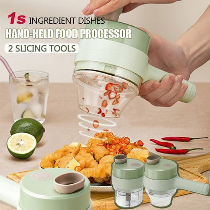 🍴 Transform Your Cooking - 49% OFF - ✨4 In 1 Handheld Electric Vegetable Cutter Set