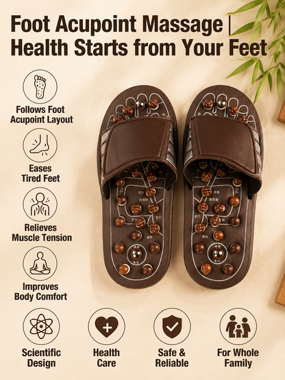 Ad justable Acupressure Massage Slippers with Rotatable Spring Nodes