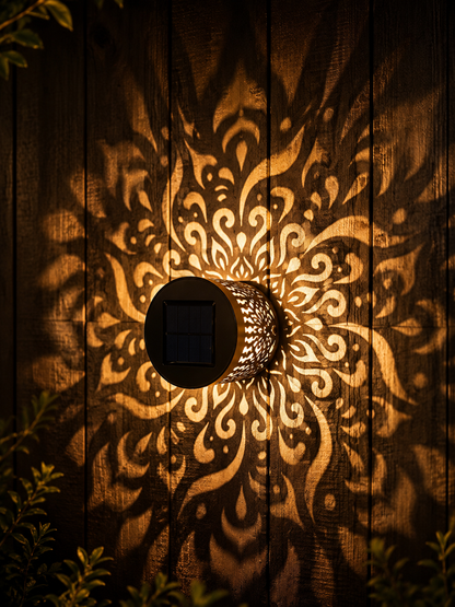 Solar Mandala Fence Lights, Outdoor Wall Decor
