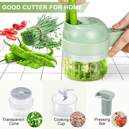 🍴 Transform Your Cooking - 49% OFF - ✨4 In 1 Handheld Electric Vegetable Cutter Set