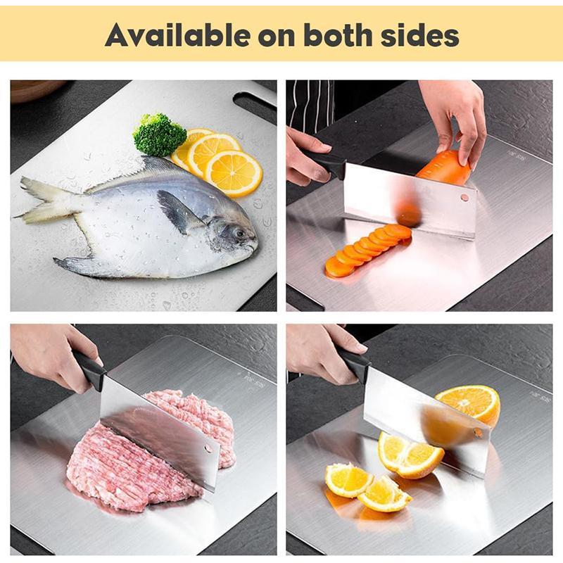 🍽️ Experience Unmatched Durability - 49% OFF - ✨Stainless Steel Double Sided Chopping Board