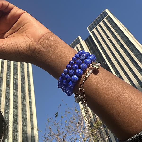 🌌📿Blue Lapis Lazuli Friendship Bracelet Beads | Crystal Healing Beaded Bracelets for Kids, Men, Women, Couples