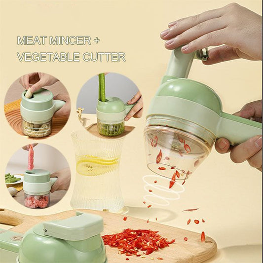 🍴 Transform Your Cooking - 49% OFF - ✨4 In 1 Handheld Electric Vegetable Cutter Set