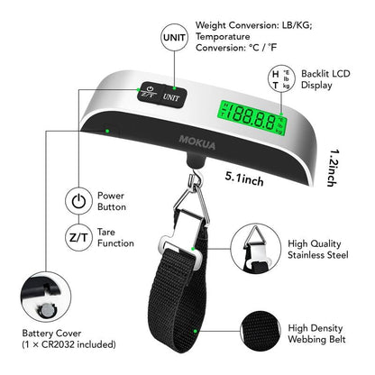 🧳 Weigh Luggage in Seconds Anywhere - 49% OFF- ✨ Backlit LCD Luggage Scale - Ultra-Light & Compact