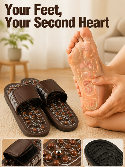 Ad justable Acupressure Massage Slippers with Rotatable Spring Nodes