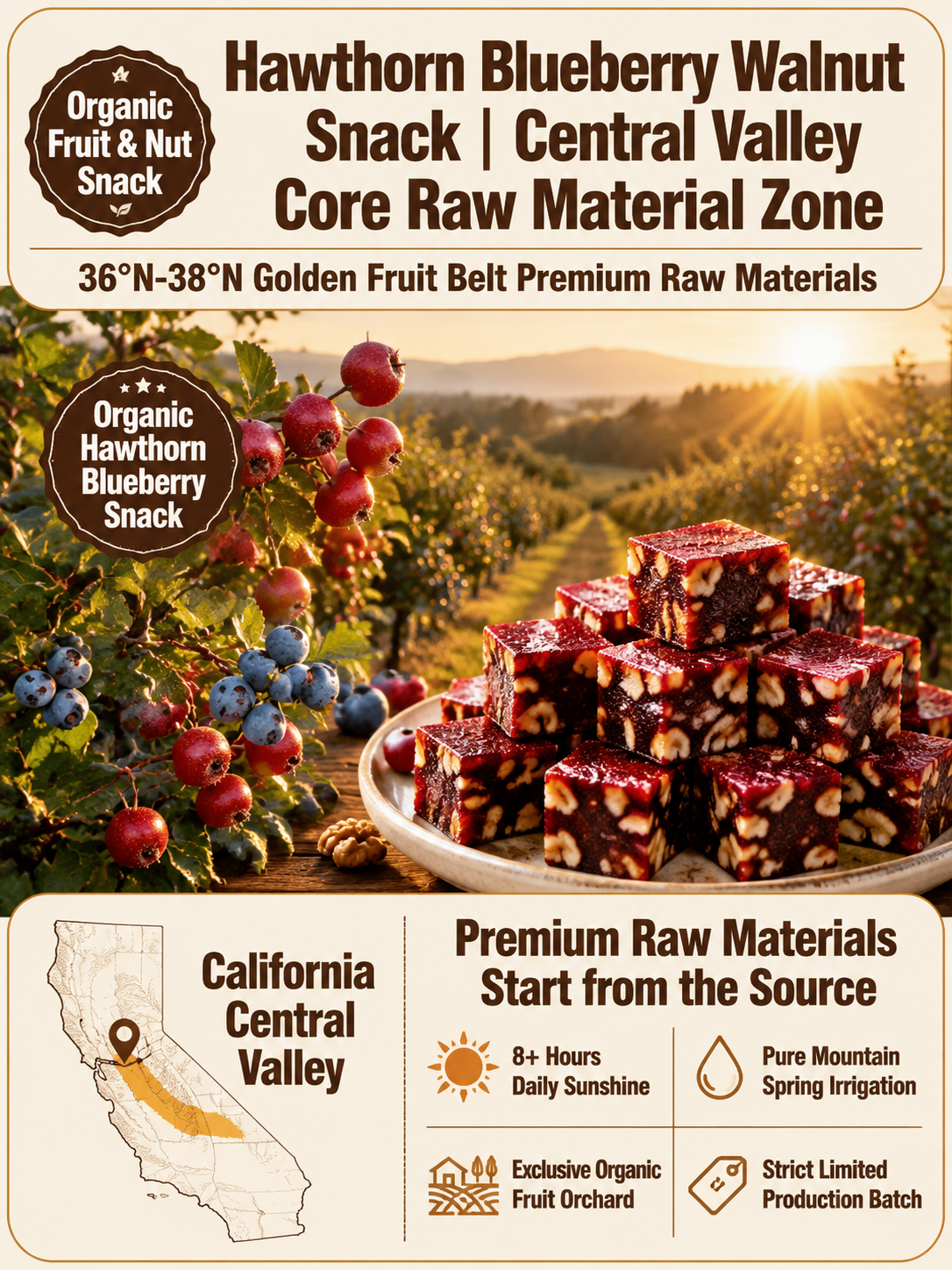 ⛰️Blueberry Walnut Hawthorn Bites, No Added Sugar