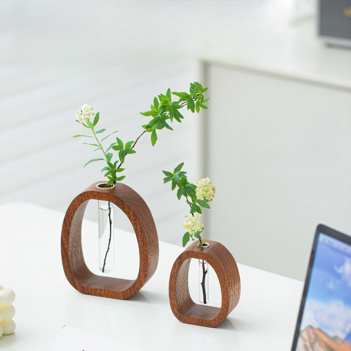 🌿 Elevate Your Home – 49% OFF – ✨Solid Wood Glass Vase