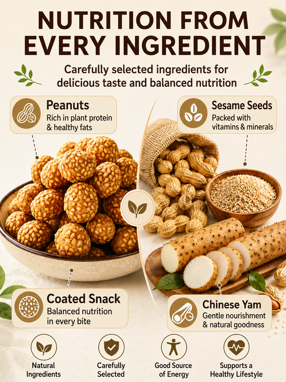 🥜Sesame Coated Yam Peanuts. Original Flavor