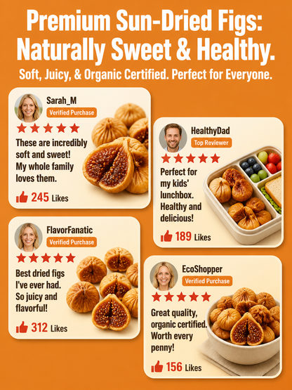 😋Natural Sun-Dried Figs – Sweet & Chewy Healthy Fruit Snack