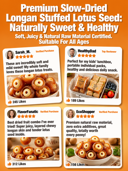 🙆‍♀️Longan Wrapped Lotus Seeds. Natural Ready-to-Eat Dried Fruit Snack for HeaIth & Relaxation