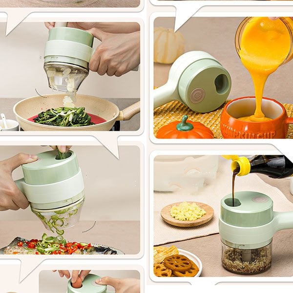 🍴 Transform Your Cooking - 49% OFF - ✨4 In 1 Handheld Electric Vegetable Cutter Set