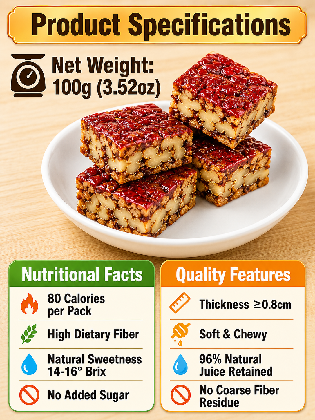 🌰Premium Jujube Walnut Snack Bars