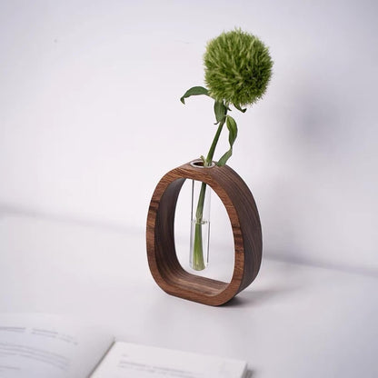 🌿 Elevate Your Home – 49% OFF – ✨Solid Wood Glass Vase