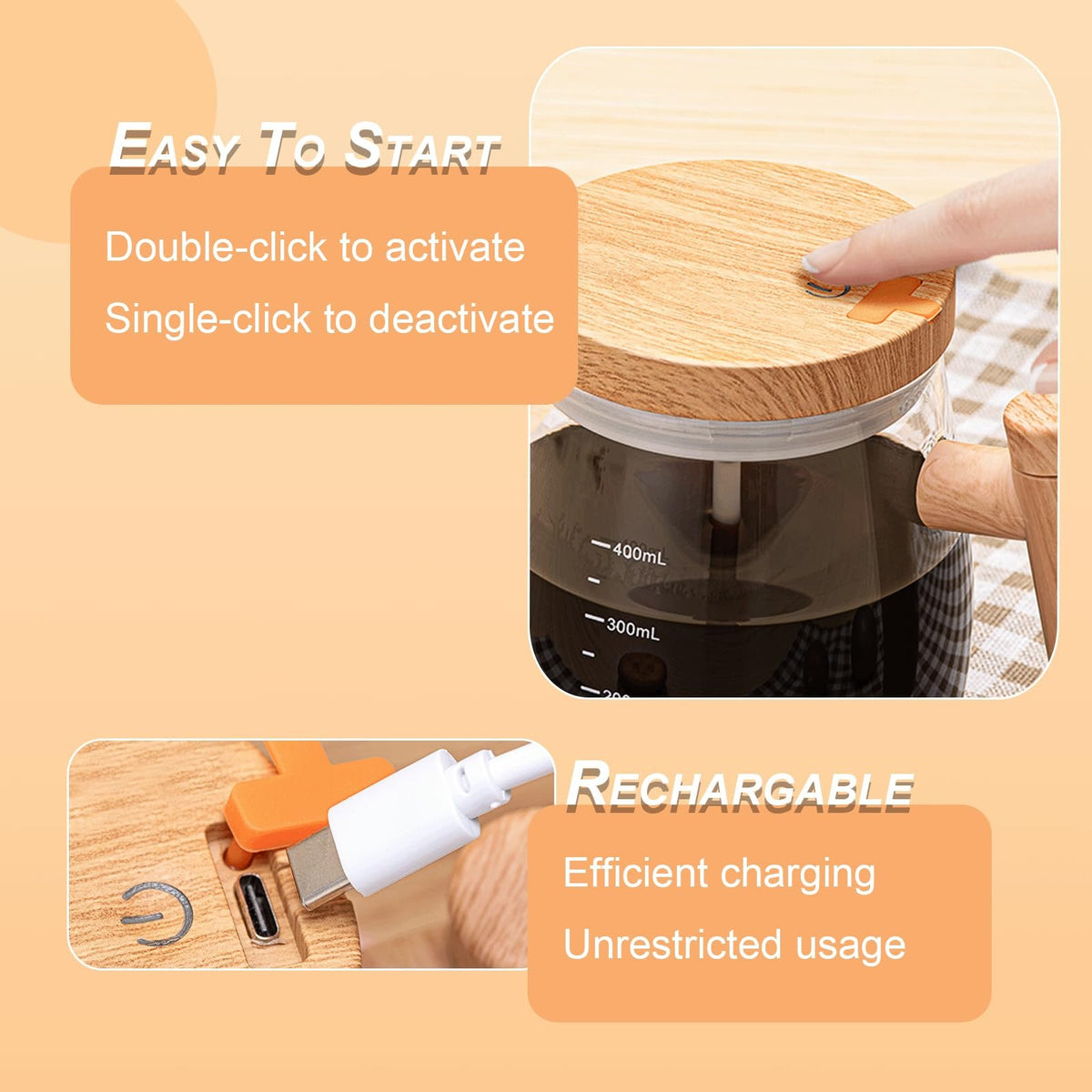 🥤 Transform Your Beverage Game - 49% OFF - ✨Electric Mixing Mug