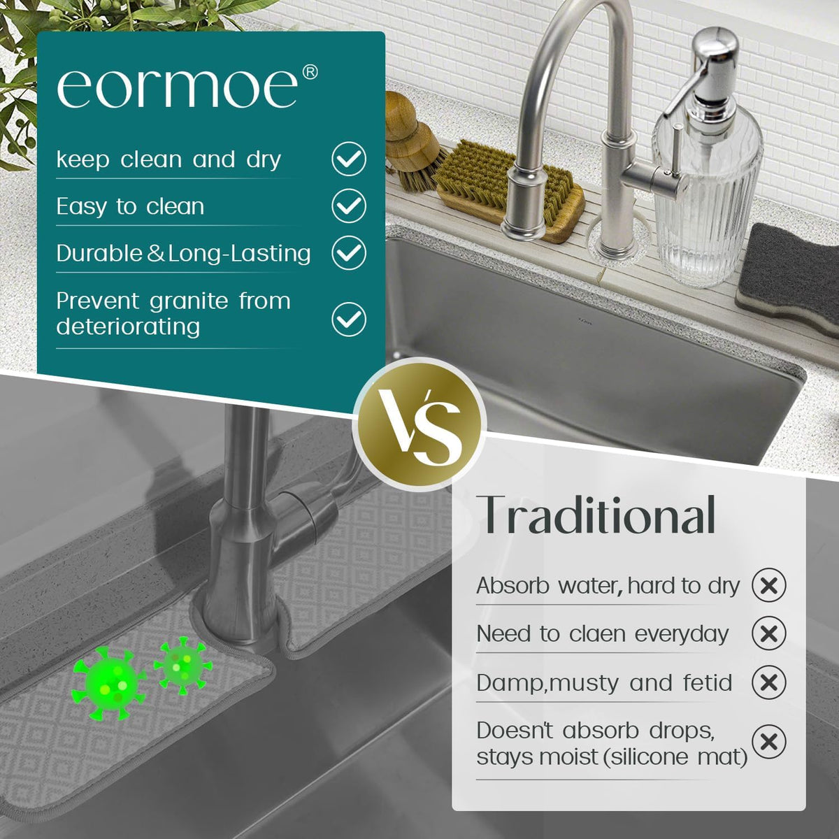 🏠 Keep Your Sink Dry - 49% OFF - ✨-Faucet Mat for Kitchen Sink