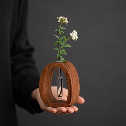 🌿 Elevate Your Home – 49% OFF – ✨Solid Wood Glass Vase