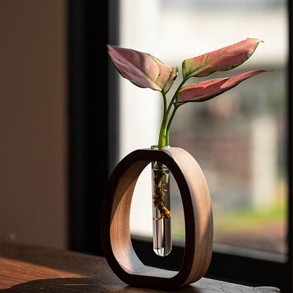 🌿 Elevate Your Home – 49% OFF – ✨Solid Wood Glass Vase