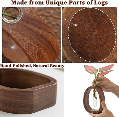 🌿 Elevate Your Home – 49% OFF – ✨Solid Wood Glass Vase