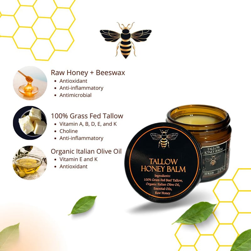 🌿 Embrace Pure Skincare-49% OFF-✨Beef Tallow and Honey Balm for Skin - Handmade All-Natural Moisturizer