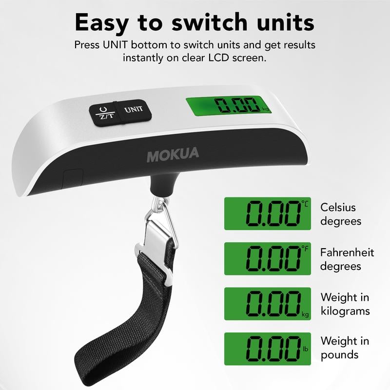 🧳 Weigh Luggage in Seconds Anywhere - 49% OFF- ✨ Backlit LCD Luggage Scale - Ultra-Light & Compact