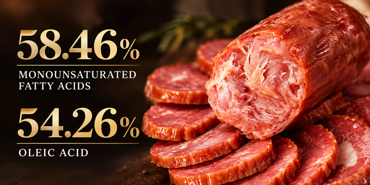 Ibérico-style ham marbling detail