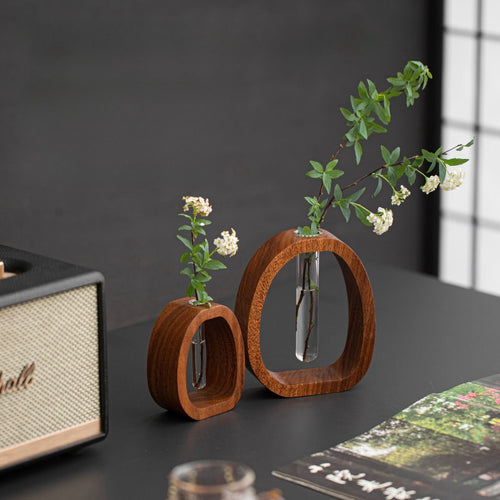 🌿 Elevate Your Home – 49% OFF – ✨Solid Wood Glass Vase