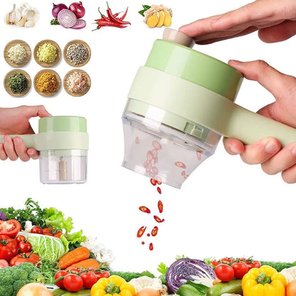 🍴 Transform Your Cooking - 49% OFF - ✨4 In 1 Handheld Electric Vegetable Cutter Set