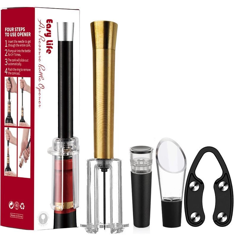 🍷 Experience Effortless Wine Opening - 49% OFF - ✨Air Pump Cork Remover Wine Bottle Opener Set