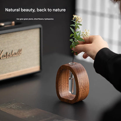 🌿 Elevate Your Home – 49% OFF – ✨Solid Wood Glass Vase