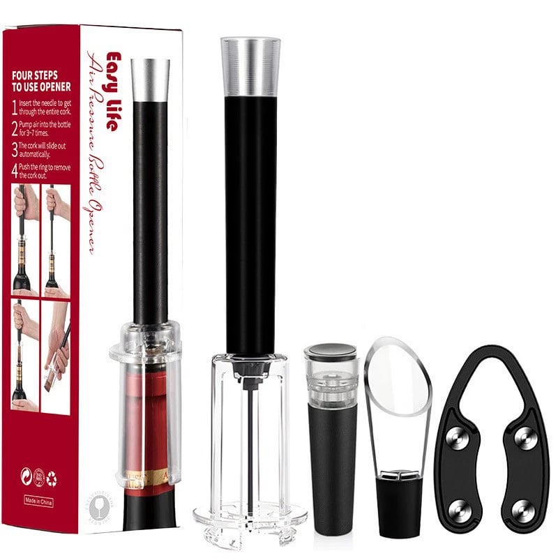 🍷 Experience Effortless Wine Opening - 49% OFF - ✨Air Pump Cork Remover Wine Bottle Opener Set