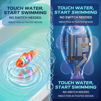 4Pcs Induction Activated | LED Light Up | Auto-Swimming Bath Toy-9YOE9