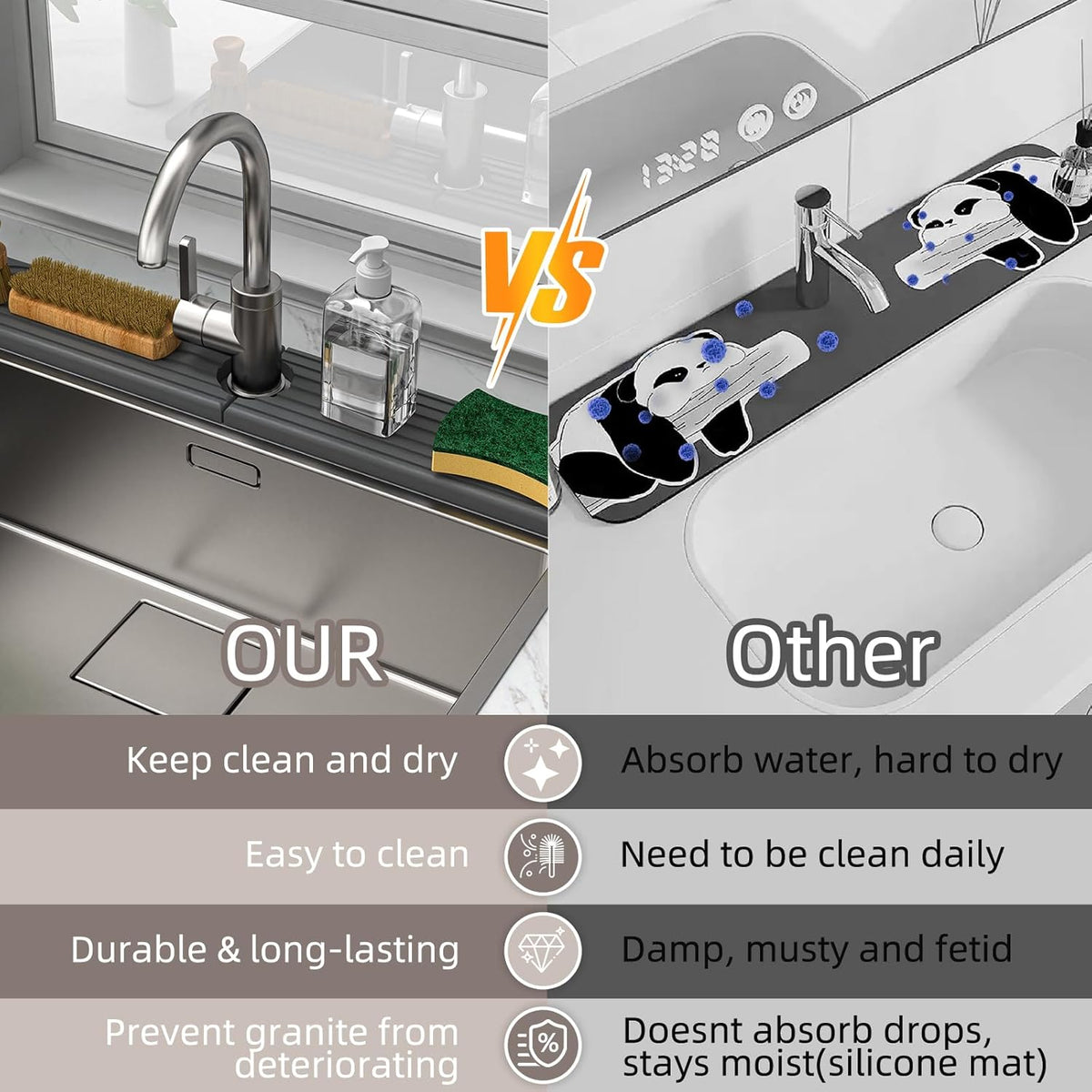 🏠 Keep Your Sink Dry - 49% OFF - ✨-Faucet Mat for Kitchen Sink