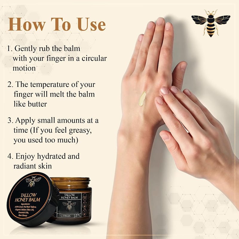 🌿 Embrace Pure Skincare-49% OFF-✨Beef Tallow and Honey Balm for Skin - Handmade All-Natural Moisturizer