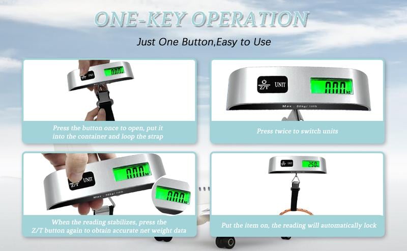 🧳 Weigh Luggage in Seconds Anywhere - 49% OFF- ✨ Backlit LCD Luggage Scale - Ultra-Light & Compact
