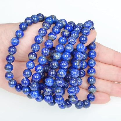 🌌📿Blue Lapis Lazuli Friendship Bracelet Beads | Crystal Healing Beaded Bracelets for Kids, Men, Women, Couples
