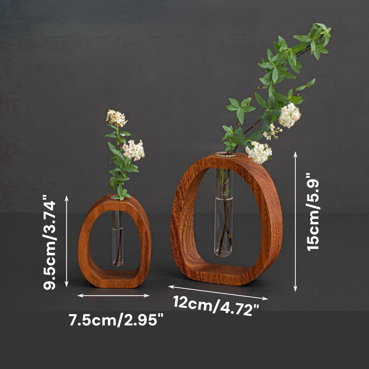 🌿 Elevate Your Home – 49% OFF – ✨Solid Wood Glass Vase