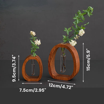 🌿 Elevate Your Home – 49% OFF – ✨Solid Wood Glass Vase